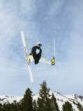 Skier Doing Freestyle Jump in Air Photographic Print