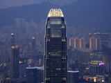 China, Hong Kong, Night View of High Rises Including Ifc2