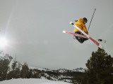 Skier Doing Freestyle Jump in Air Photographic Print