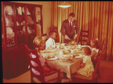 Buy Family Sitting Down Thanksgiving Dinner at AllPosters.com