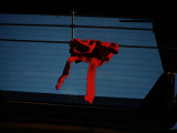 Red Trousers Hanging to Dry in an Rv
