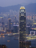 China, Hong Kong, Night View of Skyline Including Ifc2