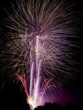 Low Angle View of Firecrackers Exploding in the Sky at Night, Malmo, Sweden