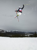 Skier Doing Freestyle Jump in Air Photographic Print