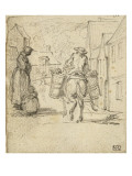Buy Album Dummy: Male Back on a Donkey, Woman and Child at AllPosters.com