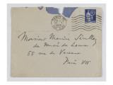 Envelope of Paul's Letter to Maurice Jamot Serullaz