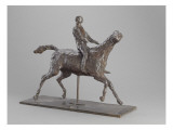 Galloping Horse Turning His Head Right. Horse Jockey
