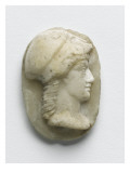 Cameo Glass Helmeted Female Head in Profile: Athena?
