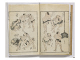 Manga: Many Wrestlers Performing Training Exercises Giclee Print