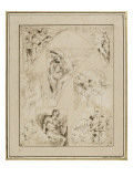 Leaf Study of Figures in the Spandrels and Cartoons Giclee Print