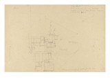 Map French Excavations at Elephantine Island in 1908
