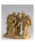 Buy Men Playing Morra, a Group of Three Figures and a Dog at AllPosters.com