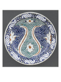 Plate with Green Scales and Blue Florets Attenuated