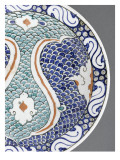Plate with Green Scales and Blue Florets Attenuated