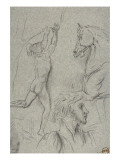Buy Sheet of Studies: Man Running, Horse Head, Head Man at AllPosters.com