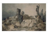 Buy Two Young Women in Designing a Site of Ancient Ruins at AllPosters.com