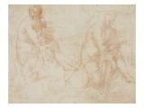 Buy Two Studies of a Seated Nude Woman, Wiping Her Leg at AllPosters.com