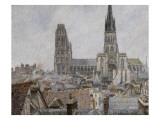 The Roofs of Old Rouen, Grey Weather, 1896 Cathedral Giclee Print