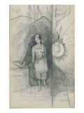 Woman Standing, Facing Forward, Right, a Star Shining
