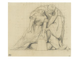Buy Woman Knees, Eyes Bandaged, Supported by a Religious at AllPosters.com