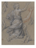 Woman Kneeling in Profile, Turning Several Times And