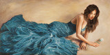 Donna in Blu Art Print