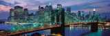 Buy Brooklyn Bridge and Skyline at Night at AllPosters.com