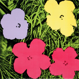 Flowers, c.1970 (1 purple, 1 yellow, 2 pink)