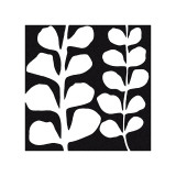 Maidenhair (white on black)