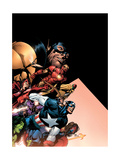 Avengers #500 Cover: Captain America, Iron Man, Vision, Scarlet Witch, Giant Man and Avengers