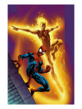 Ultimate Spider-Man #68 Cover: Spider-Man and Human Torch