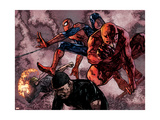 Daredevil #60 Group: Daredevil, Spider-Man, Iron Fist, and Luke Cage Fighting