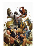 Agents of Atlas #5 Cover: Namora, Ms. Marvel, Wolverine, M-11, Spider-Man and Gorilla-Man