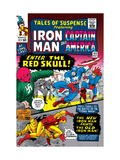 Tales Of Suspense #65 Cover: Iron Man, Captain America, Bucky and Red Skull Swinging