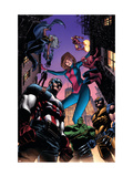 Marvel Adventures Avengers #28 Cover: Captain America, Giant-Girl, Spider-Man and Wolverine