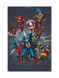 Buy Official Handbook: Avengers 2005 Cover: Captain America, Hulkling and Cage at AllPosters.com