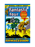 Fantastic Four #116 Cover: Dr. Doom, Thing, Human Torch and Invisible Woman Crouching