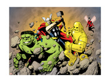Buy Avengers Finale #1 Group: Hulk, Thor, Iron Man, Wasp and Avengers Fighting at AllPosters.com