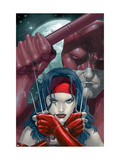 Ultimate Elektra #2 Cover: Elektra and Daredevil Fighting