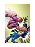 Buy Marvel Adventures The Avengers #35 Cover: Batroc The Leaper, Hawkeye and Spider-Man at AllPosters.com