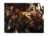 Daredevil #100 Cover: Daredevil, Elektra, Luke Cage, Iron Fist and Spider-Man Premium Poster