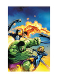 Marvel Adventures Fantastic Four #47 Cover: Hulk, Invisible Woman, Mr. Fantastic and Human Torch