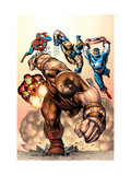Marvel Two-In-One #7 Cover: Juggernaut, Wolverine, Captain America, Spider-Man and Iron Man