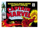 Captain Marvel #2 Cover: Super Skrull and Captain Marvel Swinging