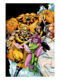 Exiles #60 Cover: Sabretooth, Blink, Sasquatch and Beak Premium Poster
