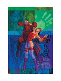 Elektra #35 Cover: Daredevil and Elektra Fighting and Shooting
