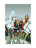 Giant-Size Marvel TPB Cover: Thor, Captain America, Iron Man, Vision and Scarlet Witch Charging