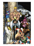 Exiles #55 Cover: Mimic, Morph, Beak, Sasquatch, Blink, Namora and Exiles Premium Poster
