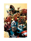 Ultimates Annual #1 Cover: Captain America, Rocketman, Iron Man, Goliath and Ultimates Crouching