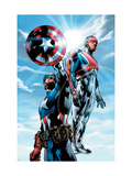 The Ultimates No.4 Cover: Captain America and Captain Britain Charging